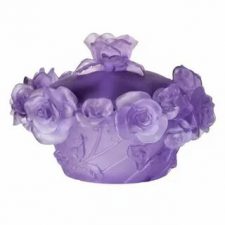 Конфетница с крышкой Decor de Table Pate de Verre Cristal Роза 17 см, хрустальное тесто