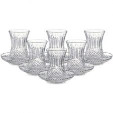 Набор армудов с блюдцами Decor de Table Париж 100 мл 6 шт, хрусталь, прозрачный