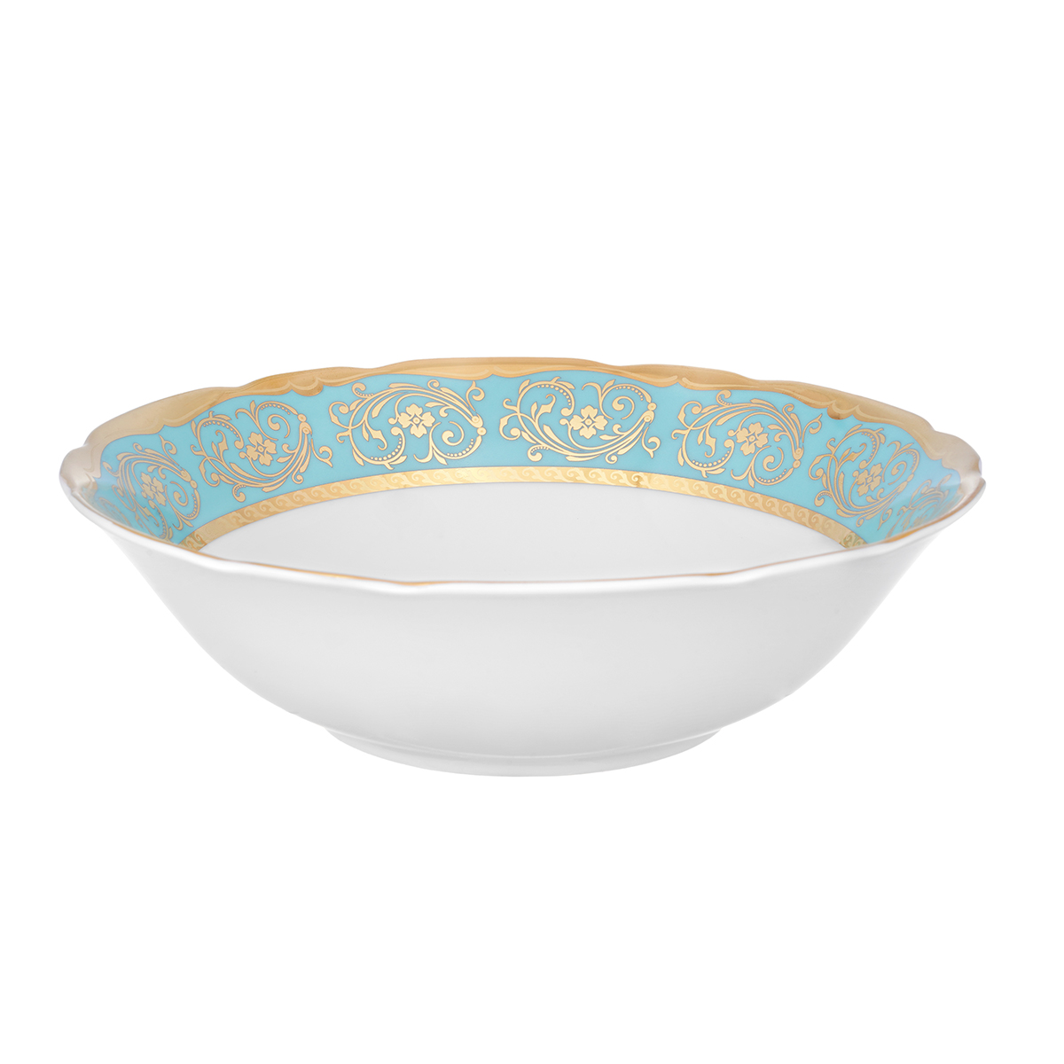 Набор салатник/суповая тарелка 20 см 6 шт Золотая бирюза, фарфор, Германия Набор салатник/суповая тарелка 20 см 6 шт Золотая бирюза, фарфор, Германия