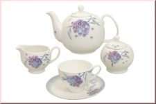 Cервиз чайный на 6 персон 17 предметов Гортензия, Primavera, костяной фарфор