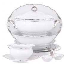 Сервиз столовый Leander Офелия, белый, на 6 персон, 25 предметов, Чехия