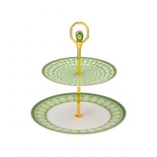 Блюдо двухьярусное 26х25 см Rosenthal Swarovski Сигнум, зеленый, Германия