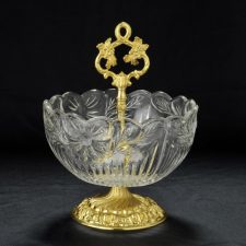Ваза для фруктов 22 см, хрусталь, латунь, PRECIOUS CRE ART, Италия