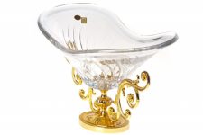 Ваза для фруктов d-25*46 см, h-24-30 см, хрусталь, латунь, PRECIOUS CRE ART, Италия