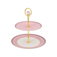 Блюдо двухьярусное 26х25 см Rosenthal Swarovski Сигнум, розовый, Германия